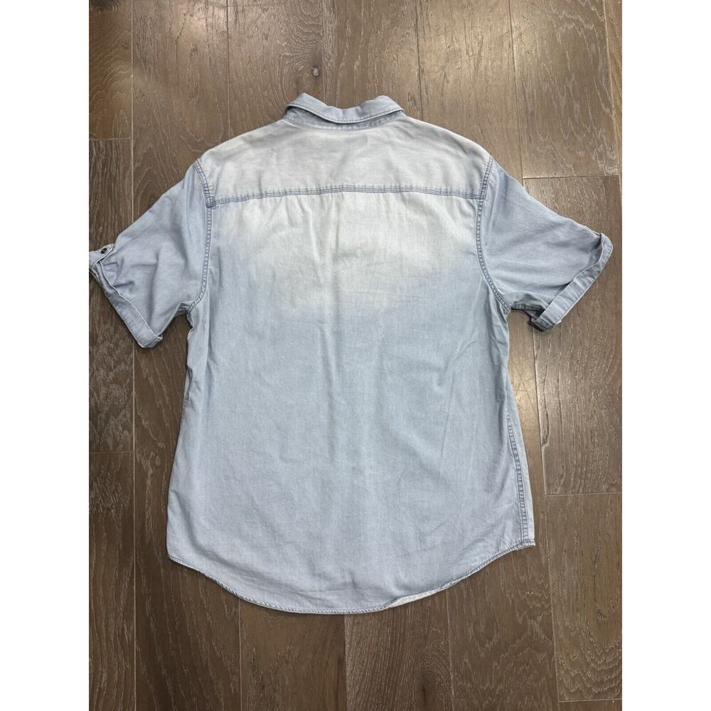 Vintage 90s CK Calvin Klein Jeans Denim Button Shirt Men Large Sun Faded - Picture 3 of 7